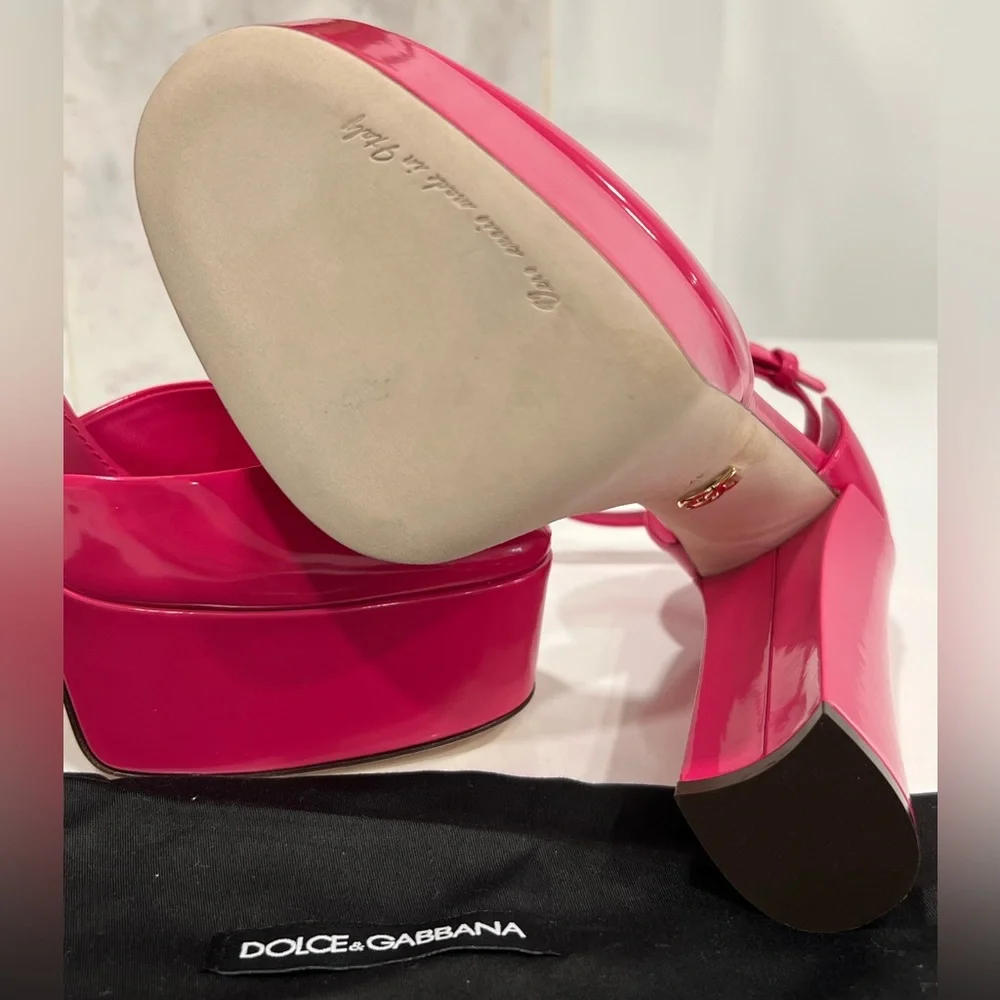 Dolce and Gabbana Polished calfskin platform Pumps
